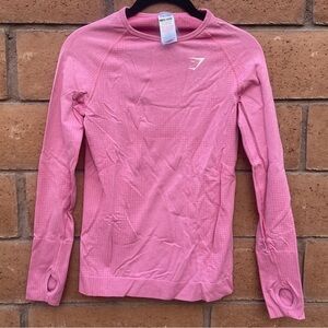 Gymshark Vital Seamless 2.0 Long Sleeve Top - Pink Marl